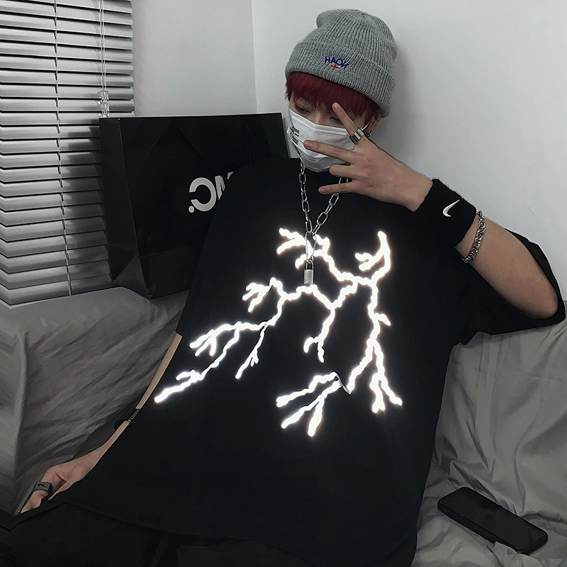 Reflective short-sleeved T-shirt for men and women