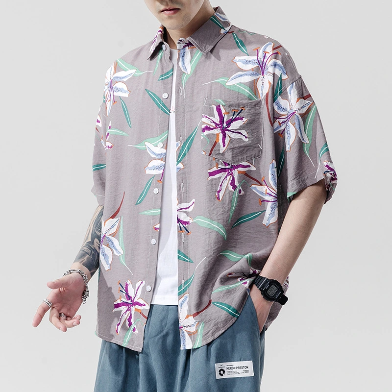 Casual short sleeve printed shirt