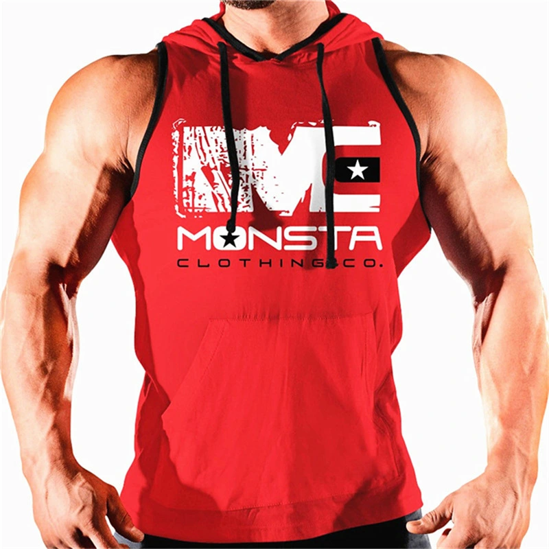 Men's Cotton Sleeveless Hooded Sports Vest