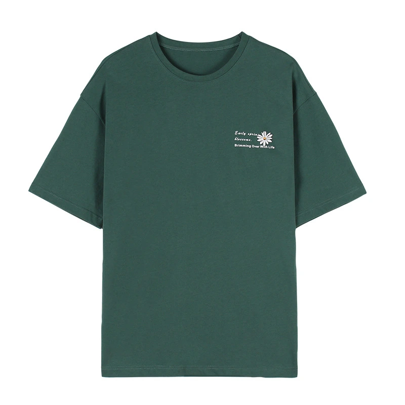 Men's Contrasting Color Print Loose Trend Short Sleeve T-shirt