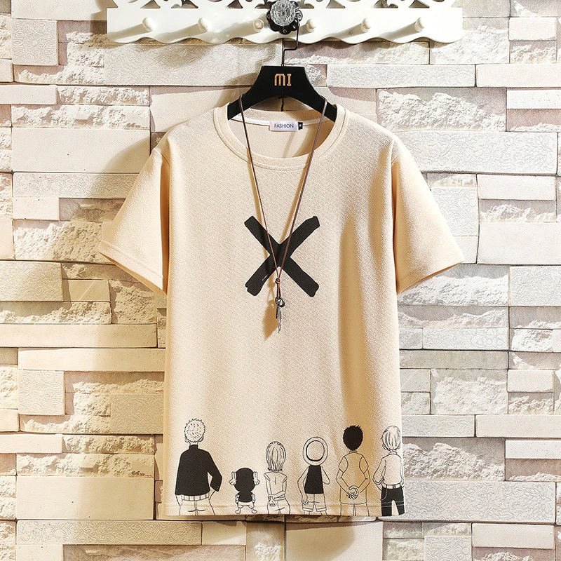 Summer New Style Korean Loose Casual Fashion Cartoon Printing Short-sleeved T-shirt Large Size Youth Student Thin