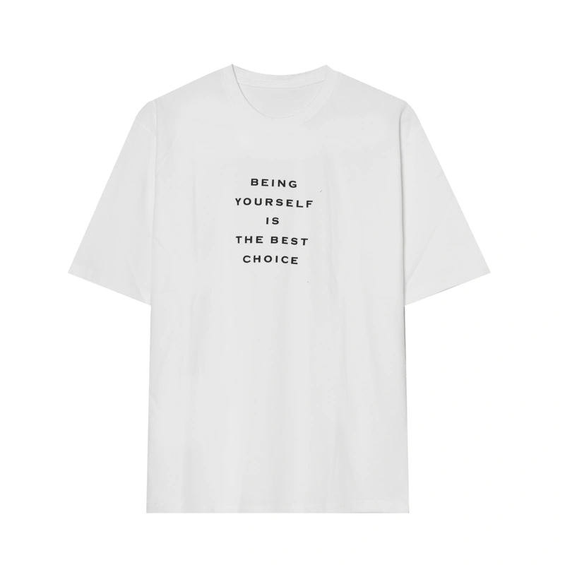 Korean Version Of The Original High-Quality Three-Dimensional Letter Printing Simple T-Shirt