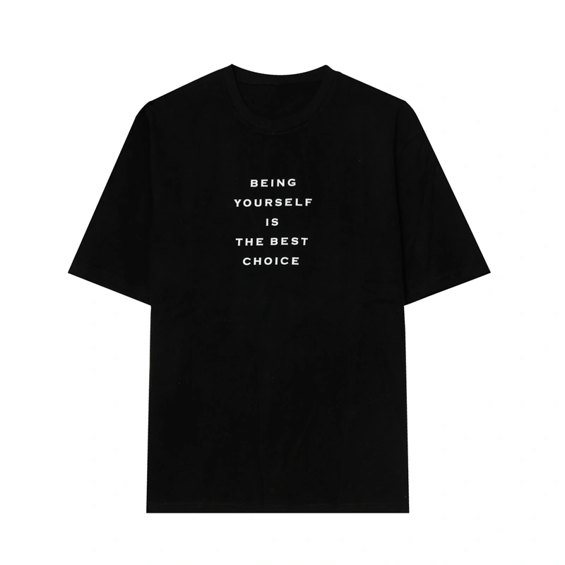 Korean Version Of The Original High-Quality Three-Dimensional Letter Printing Simple T-Shirt