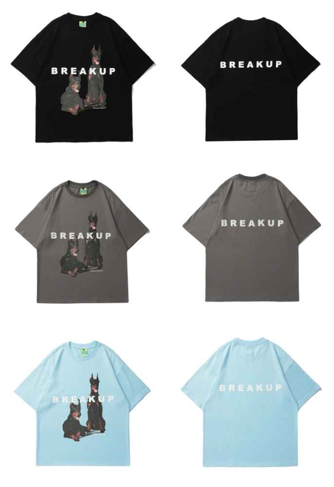 Puppy Printing Casual Short-Sleeved T-Shirt Men And Women Loose Trend Bottoming Shirt
