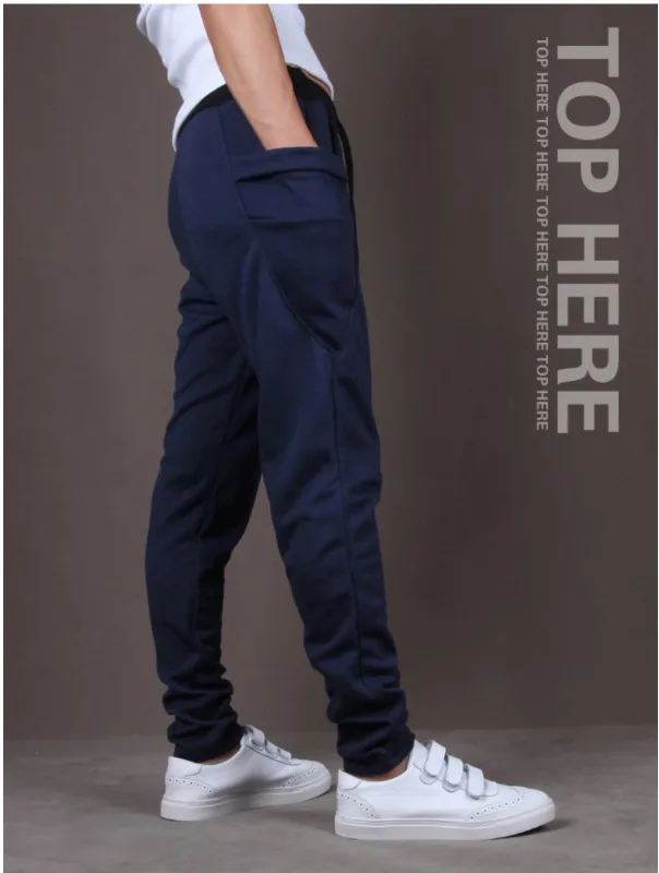 Men's Big Pockets Elasticated Feet Sports Trousers Burst