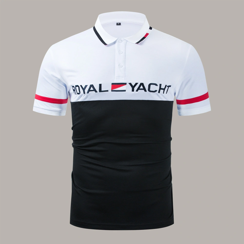 Simple Stitching Men's POLO Lapel Shirt Men's Shirt