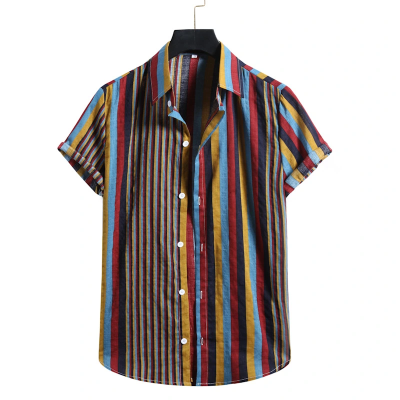Men's Floral Shirt Cotton Short-sleeved Shirt