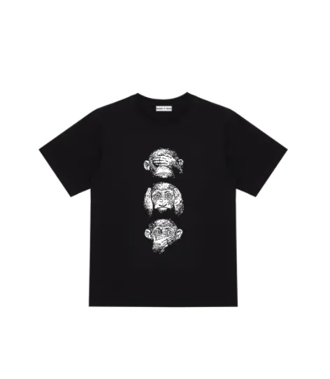 Street Harajuku Cartoon Monkey T-shirt Rock Ape Man Head Short Sleeve Male