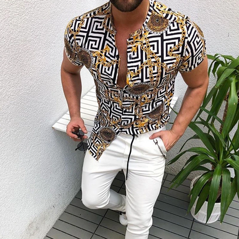 Men's cardigan printed shirt