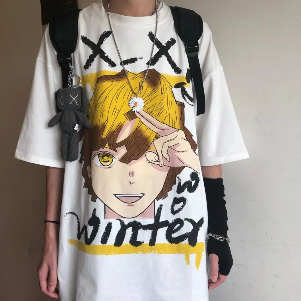 Comic Print Half Sleeve Loose And Versatile Short Sleeve