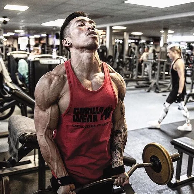 Summer Men's Cotton Vest Fitness Muscle Sports Loose Print