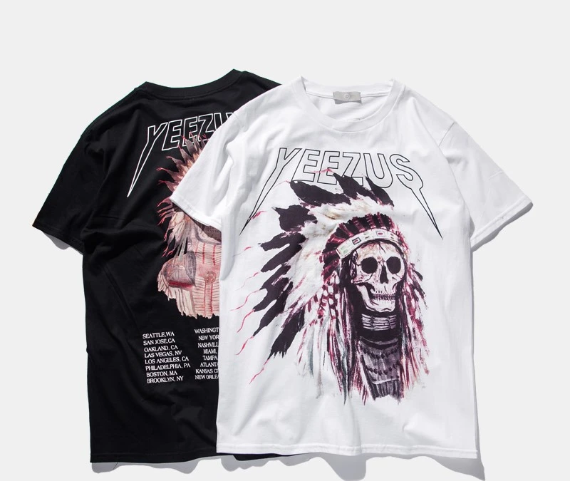 Pure cotton skull religious men and women T-shirt
