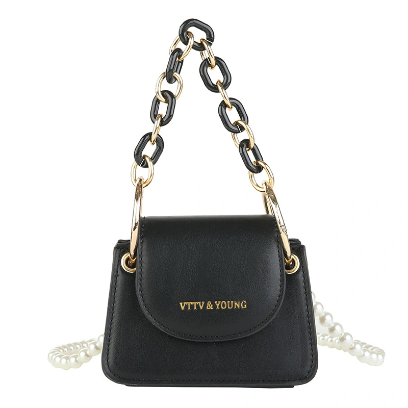 New One Shoulder Fashion Pearl Chain Small Square Bag