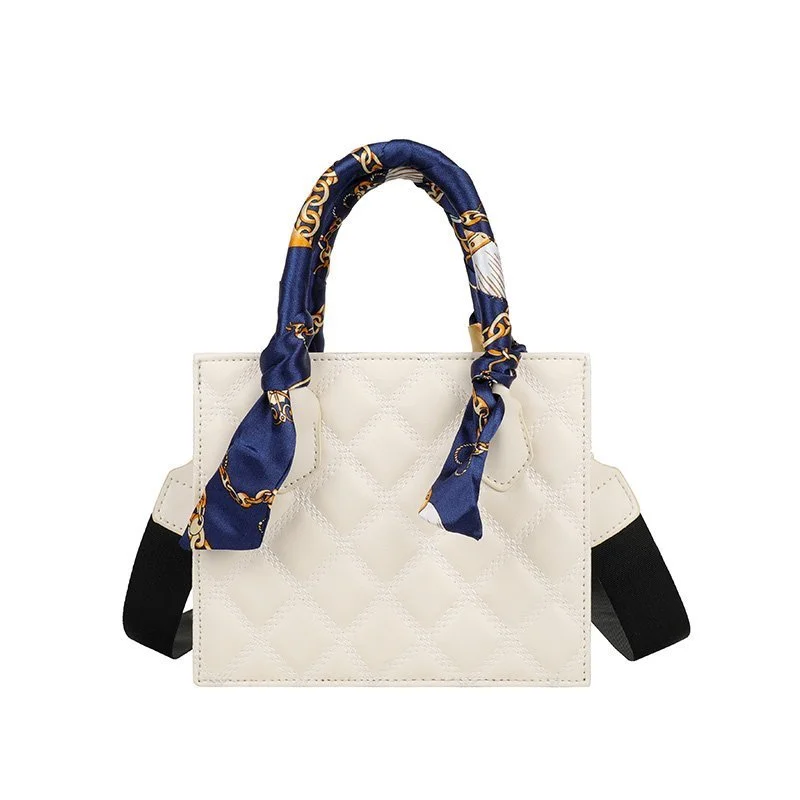 Fashion Lingge Ladies Small Bag New Trendy Fashion One-Shoulder Messenger Bag Foreign Style Portable Small Square Bag
