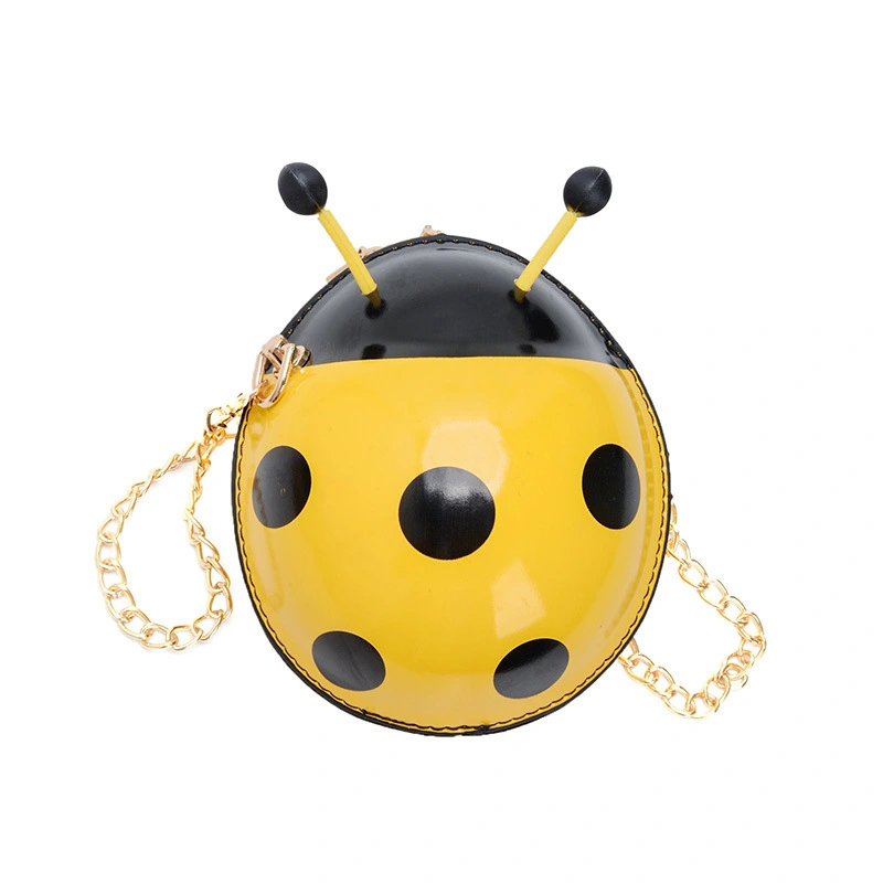 Bag Little Girl Fashion Messenger Bag New Personality Design Seven Star Ladybug Cartoon Chain Small Round Bag PU