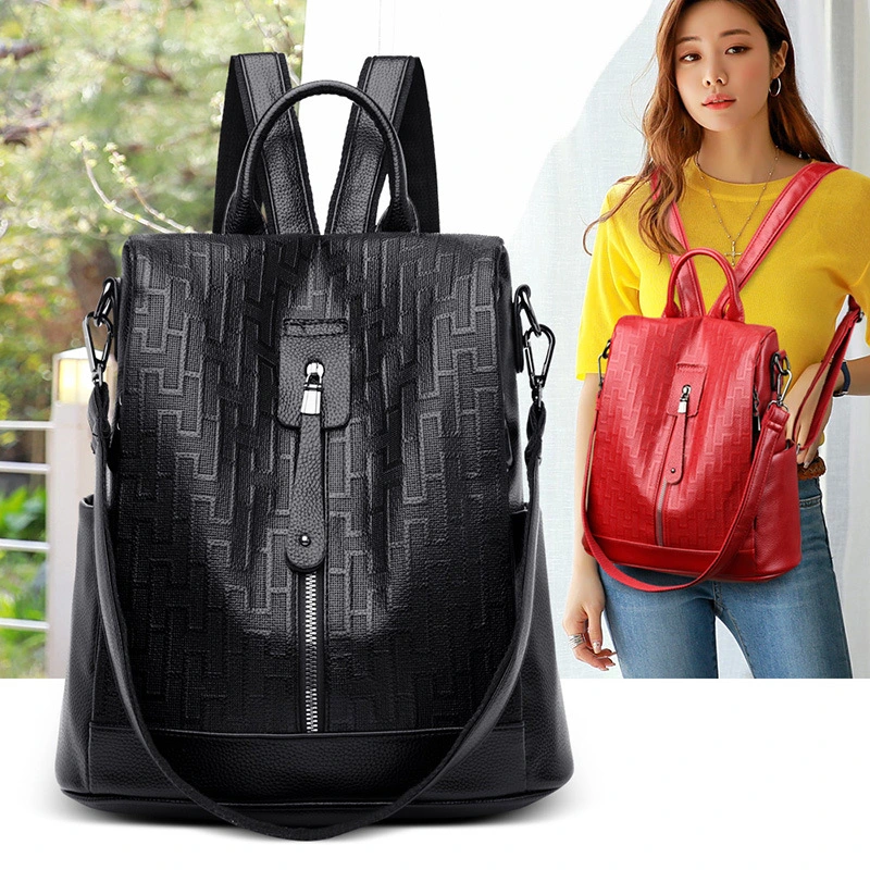 Women's Bag Multi-function Anti-theft Backpack Leather Backpack