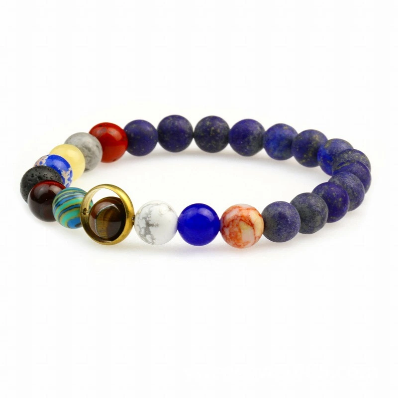 Cosmic Galaxy Eight Planets Natural Stone Bracelet