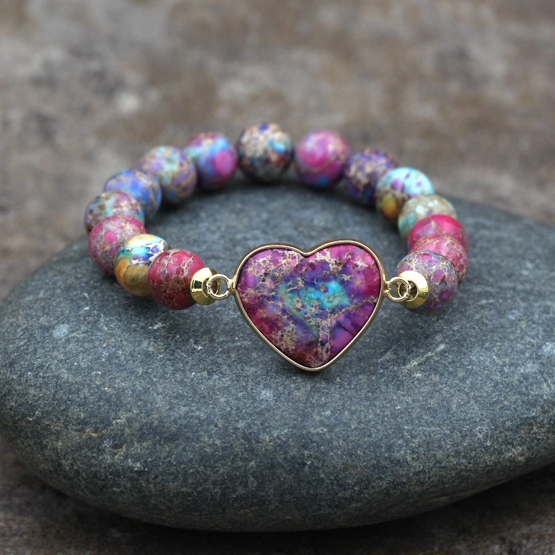 Heart-shaped bracelet 10mm blue