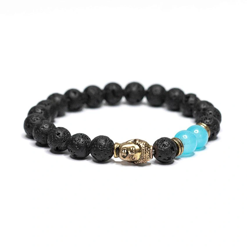 Natural volcanic stone beads energy bracelet