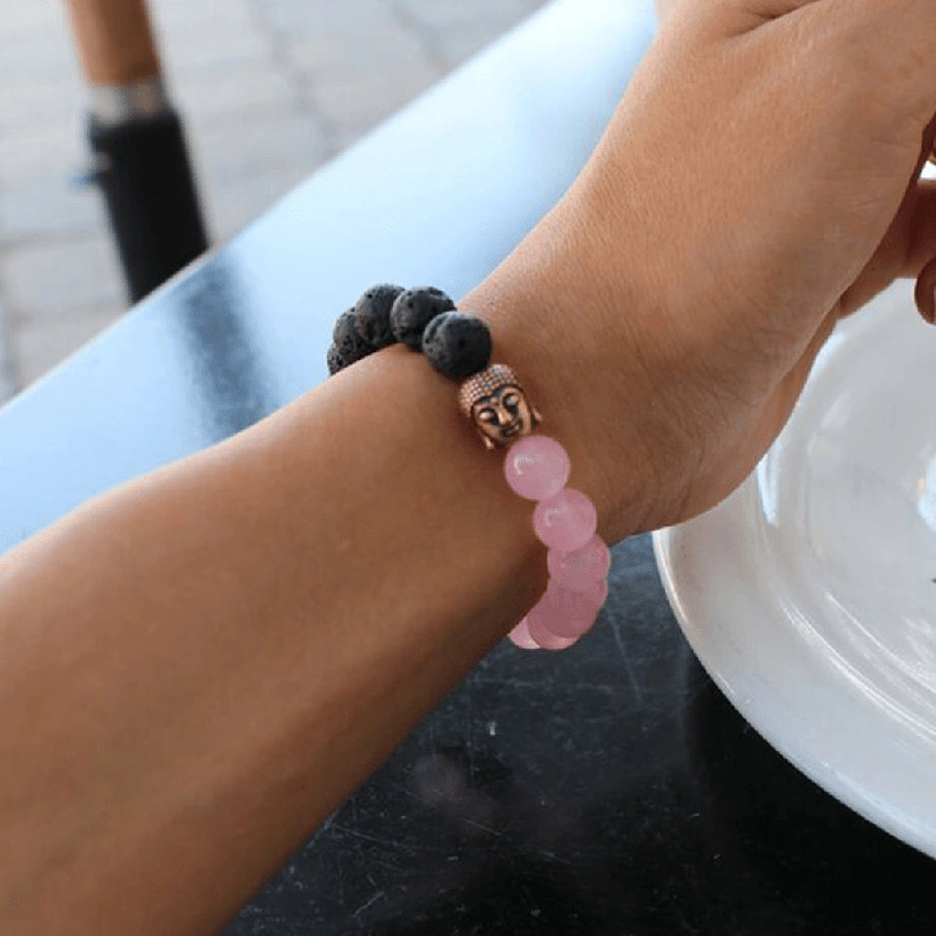 Natural volcanic stone beads energy bracelet
