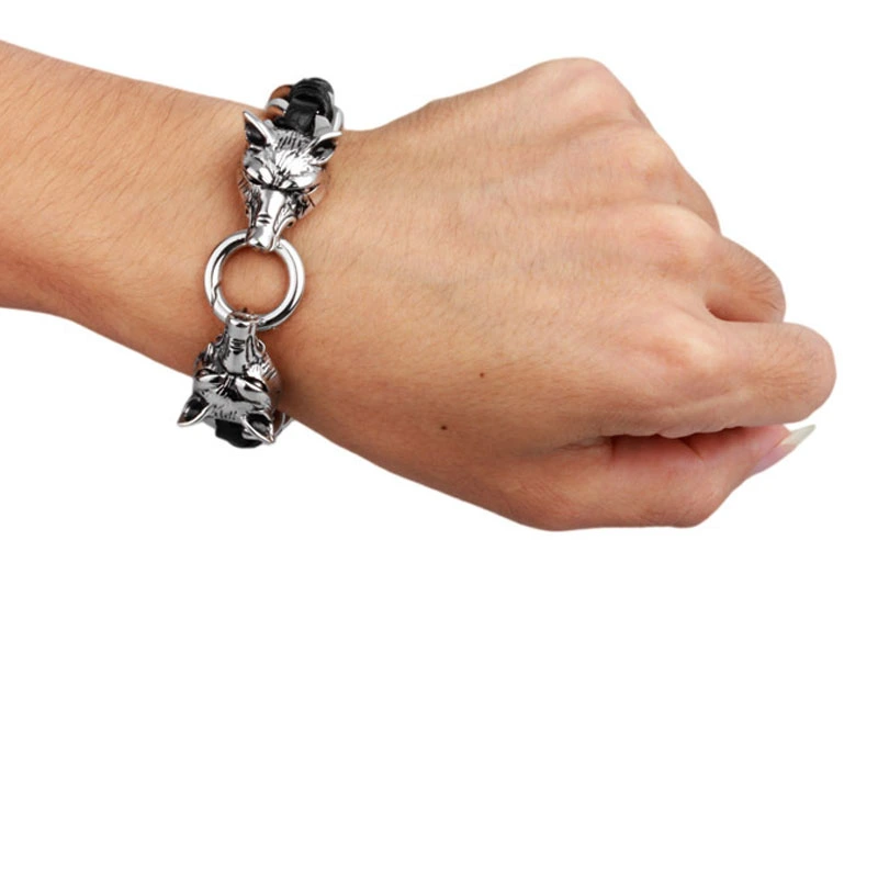 Titanium Steel Skull And Dragon Head Animal Bracelet