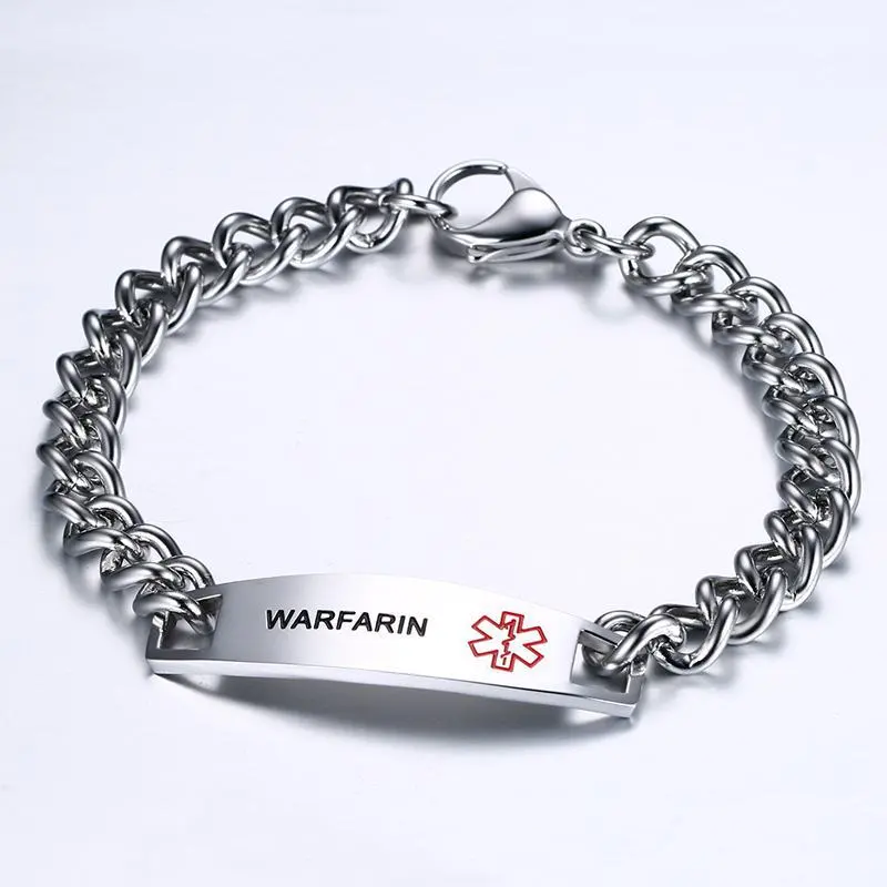 12MM stainless steel medical logo bracelet
