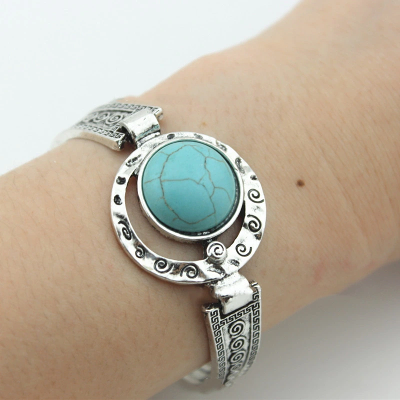 European And American Retro Turquoise Bracelet Alloy Bracelet Bohemia