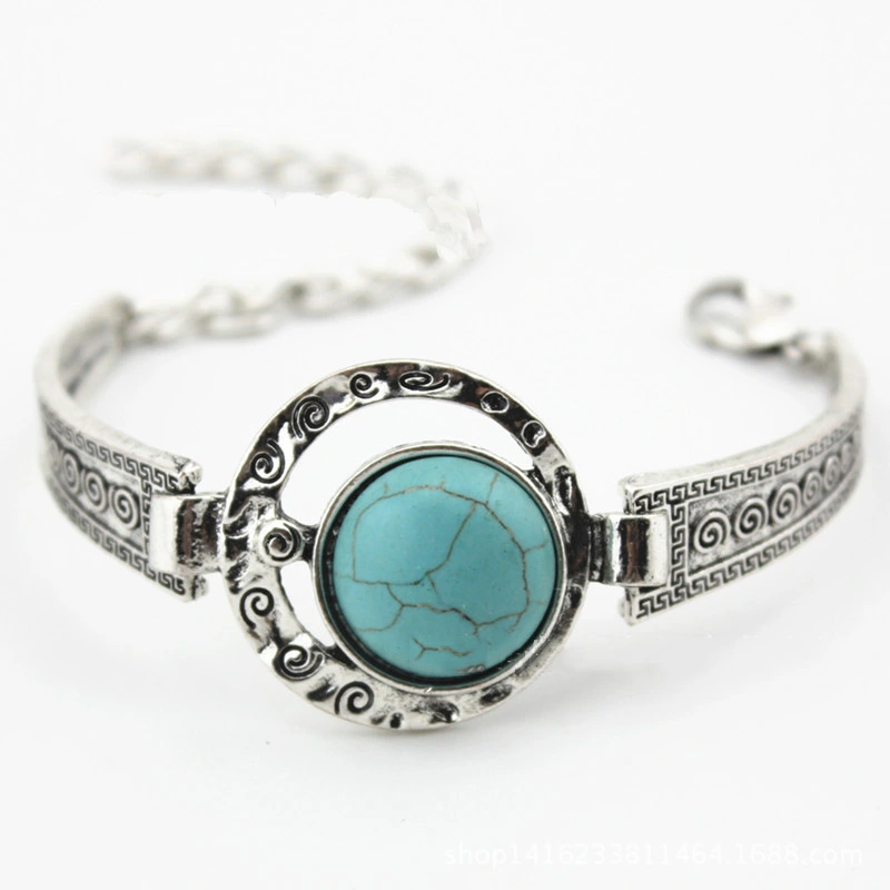 European And American Retro Turquoise Bracelet Alloy Bracelet Bohemia
