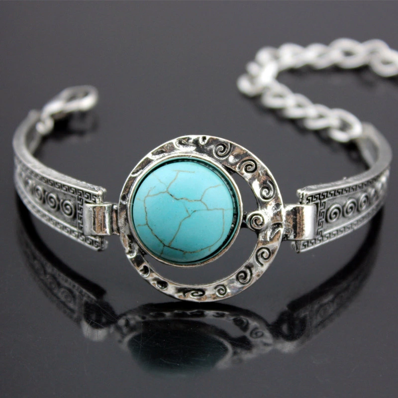 European And American Retro Turquoise Bracelet Alloy Bracelet Bohemia
