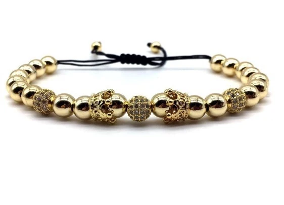 Crown Micro-Inlaid Cross-Border Jewelry Bead Woven Bracelet