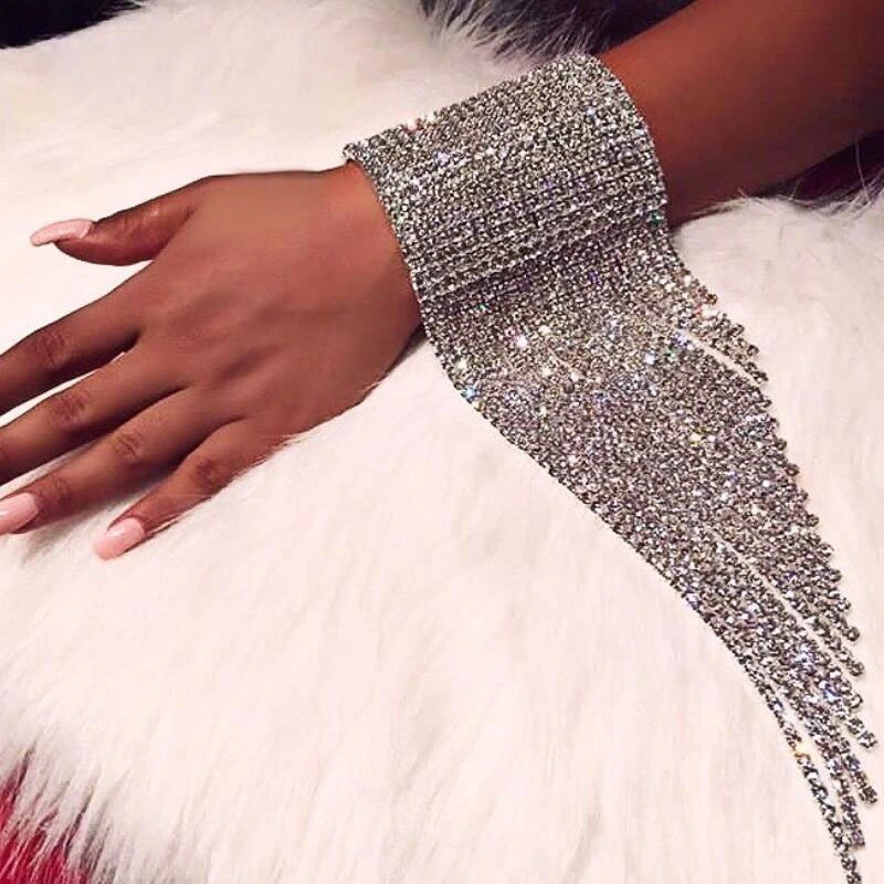 New Long Fringe-shaped Personality Rhinestone Bracelet