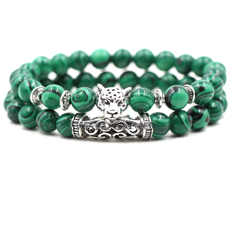 Fashion Simple Natural Malachite Owl Bracelet