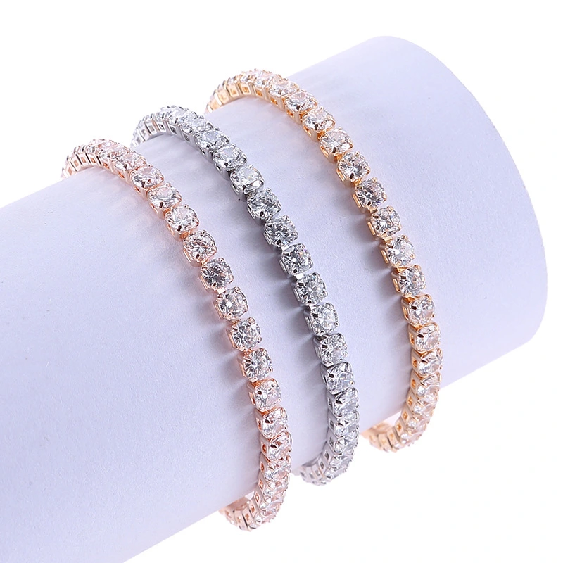 Simple Metal Ladies Zircon And Diamond Bracelet