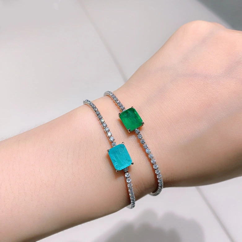 Fashion Simulation Emerald Bracelet Imitation Paraiba Bracelet