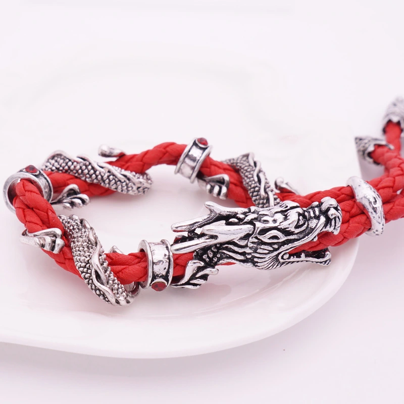 Red String Dragon Bracelet Men's Jewelry Dragon Head Bracelet