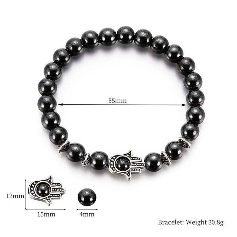 Fashion Personality Bergamot Black Gallstone Magnetic Magnet Bracelet