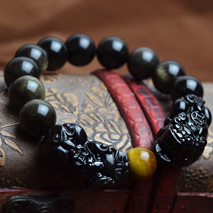 Natural Obsidian Gold Obsidian Bracelet