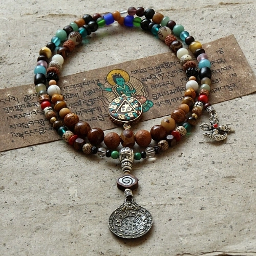 Tibetan Multi Treasure Star And Moon Bodhi Prayer Beads Consecrated Rosary Bracelet