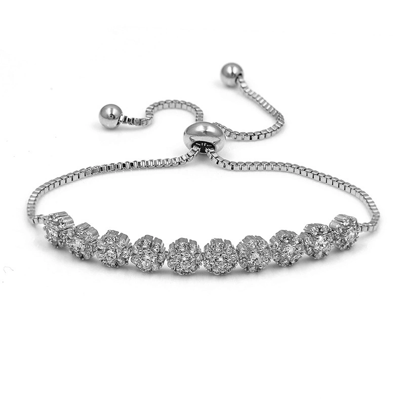 Pulled Zircon Ladies Flower Bracelet