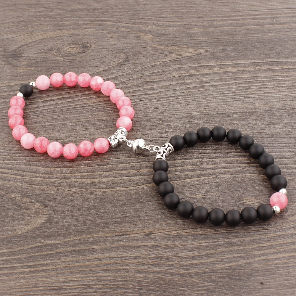 Stone Beads Magnetic Suction Lovers Bracelet Bracelet