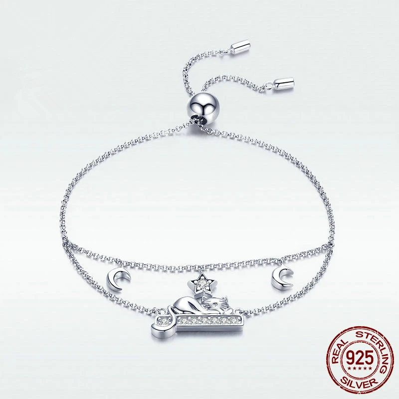 Cat Bracelet S925 Sterling Silver Personalized Fashion Jewelry