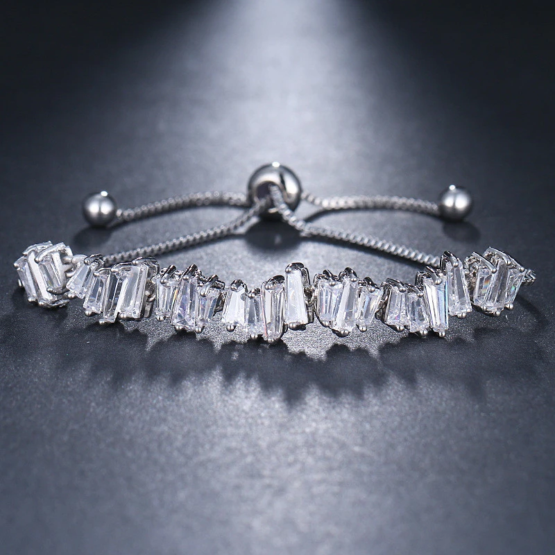 European And American Damp Elegant And Simple Diamond-shaped Zircon Claw Chain