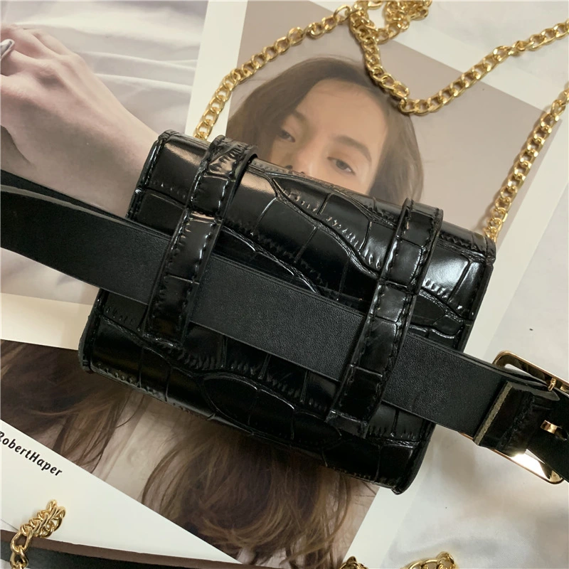 Fashion Trend Belt With Chain Outside Pocket