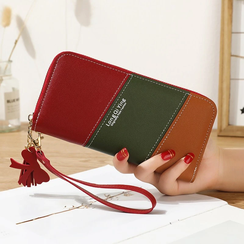 Korean Version Of Stitching Contrast Color Tassels All-match Mobile Phone Bag