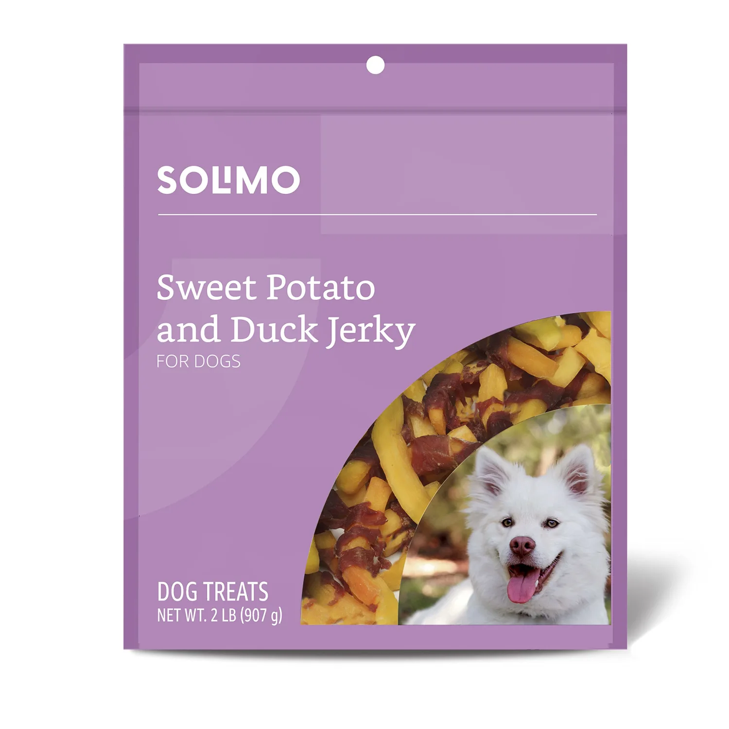 Amazon Brand - Solimo Sweet Potato & Duck Jerky Dog Treats, 2 pound (Pack of 1)