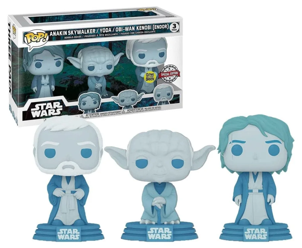 Funko Pop! Star Wars: Across The Galaxy - Force Ghost 3 Pack, Anakin, Yoda, OBI-Wan, Zinc Exclusive