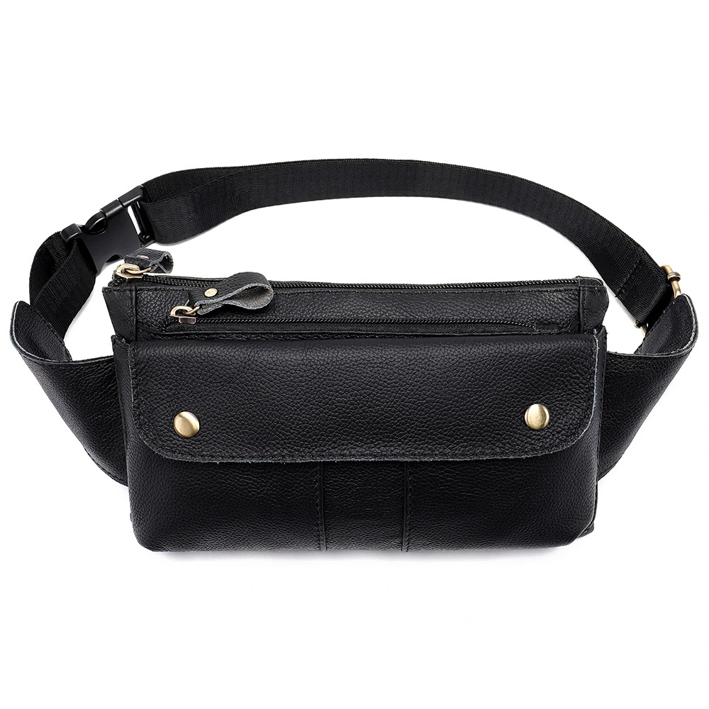 Leather men's belt bag