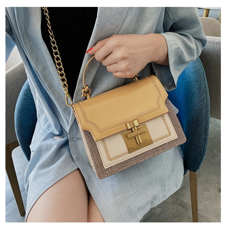 One shoulder messenger chain small square bag