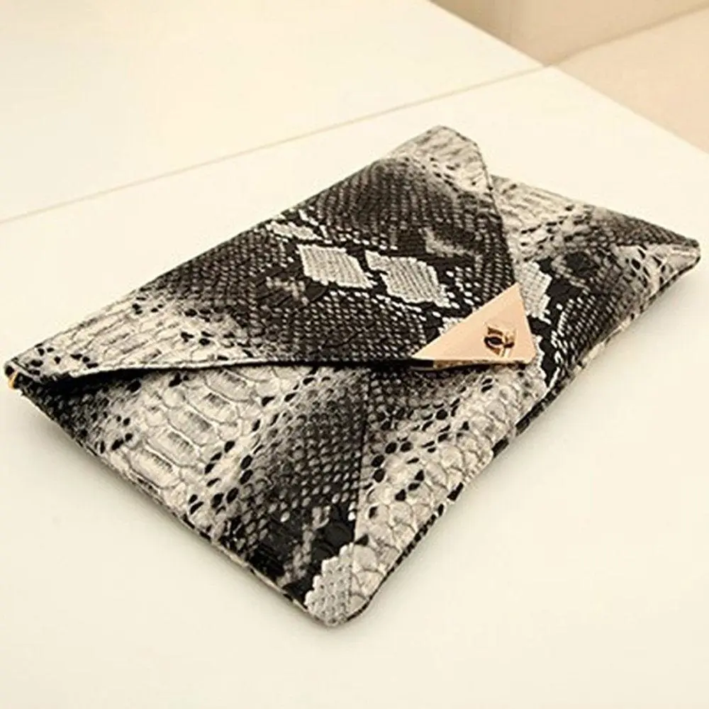 Vintage snake print clutch