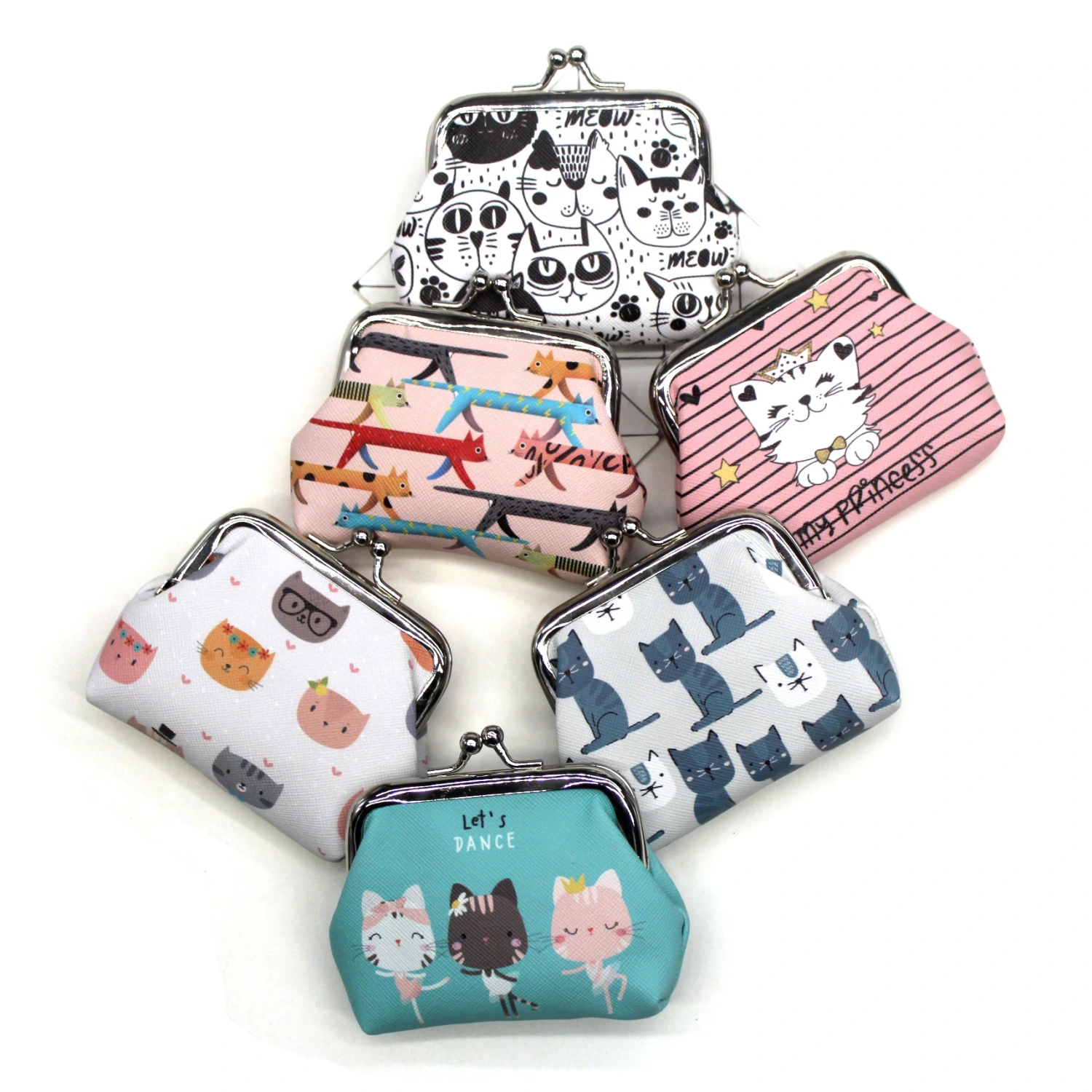 Cat print coin purse